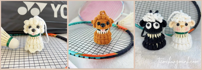 Móc khoá len cầu lông