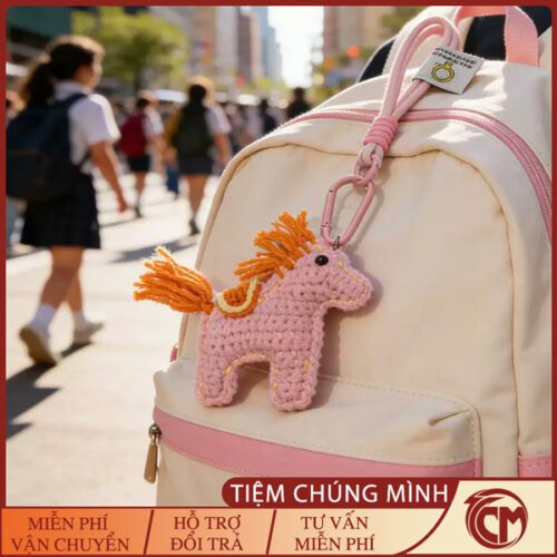 Móc khoá len con ngựa
