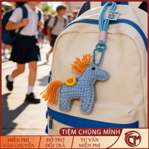 Móc khoá len con ngựa