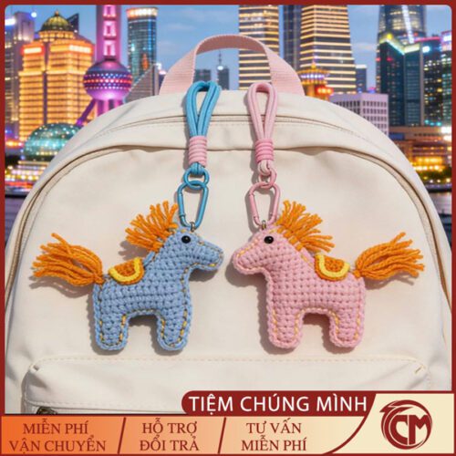 Móc khoá len con ngựa
