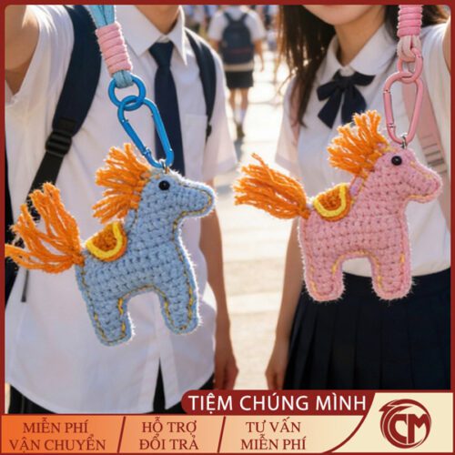 Móc khoá len con ngựa