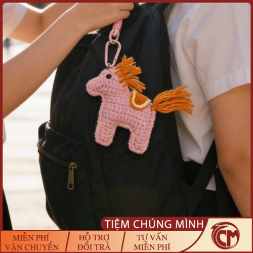 Móc khoá len con ngựa