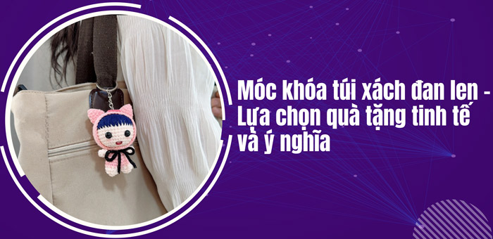 Móc khóa túi xách đan len