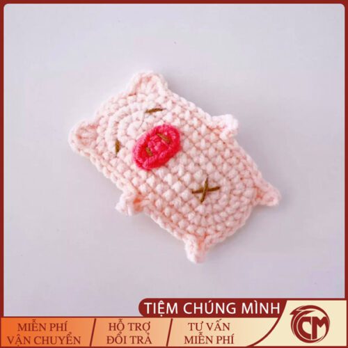 Kẹp tóc len Heo Hồng dễ thương