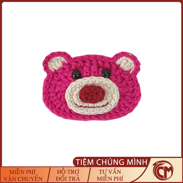 Kẹp tóc len Gấu Dâu Losto