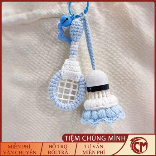 Combo Móc Khoá Cầu Lông (1 Vợt + 1 Cầu) Đan Len Handmade