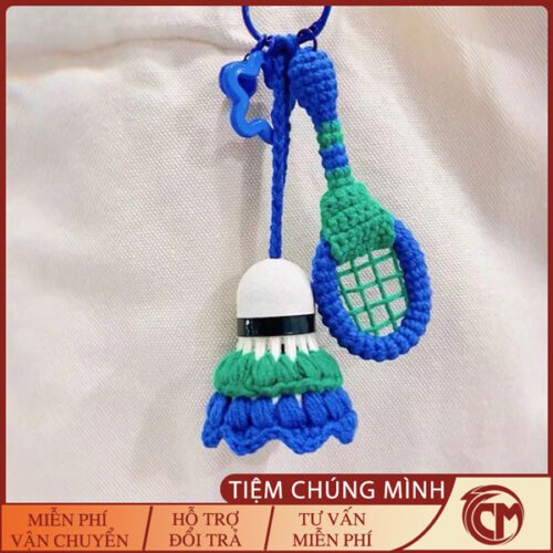 Combo Móc Khoá Cầu Lông (1 Vợt + 1 Cầu) Đan Len Handmade