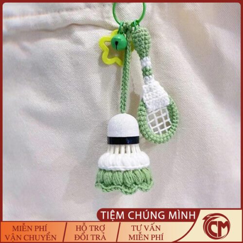 Combo Móc Khoá Cầu Lông (1 Vợt + 1 Cầu) Đan Len Handmade