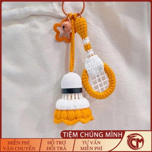 Combo Móc Khoá Cầu Lông (1 Vợt + 1 Cầu) Đan Len Handmade
