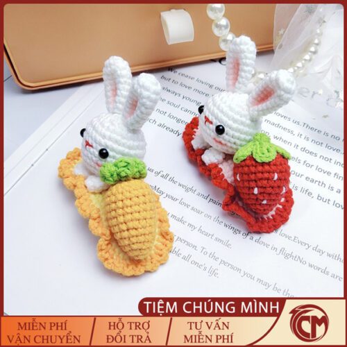 Kẹp Tóc Len Hình Thỏ Dễ Thương Cho Nàng Thơ
