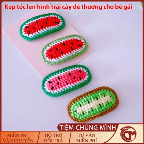 Kẹp tóc len hình Trái Cây dễ thương cho mọi cô gái
