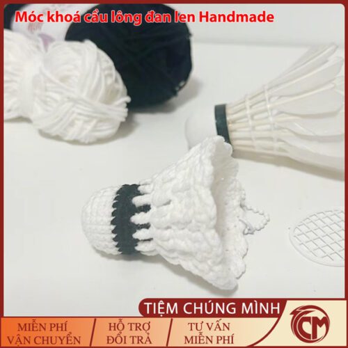 Móc Khoá Quả Cầu Lông Đan Len Handmade