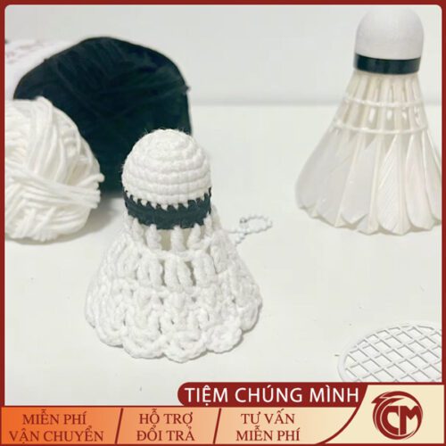 Móc Khoá Quả Cầu Lông Đan Len Handmade